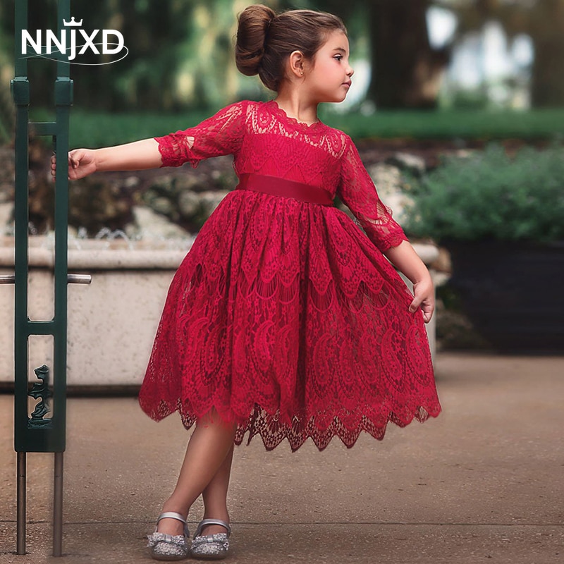 Vestidos para niña elegantes rojos best sale