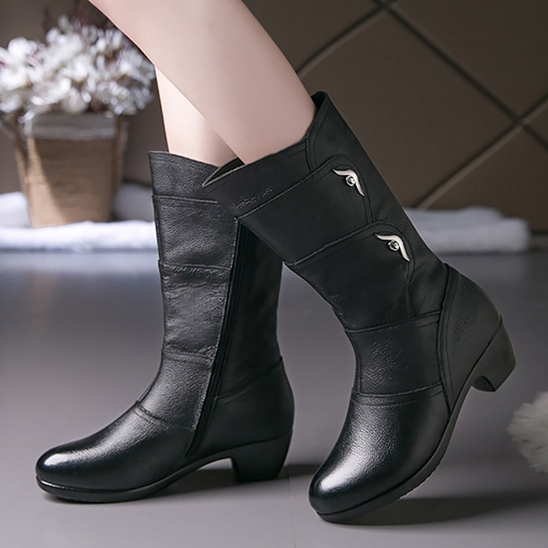 Botas Negras para Mujer de piel cómodas