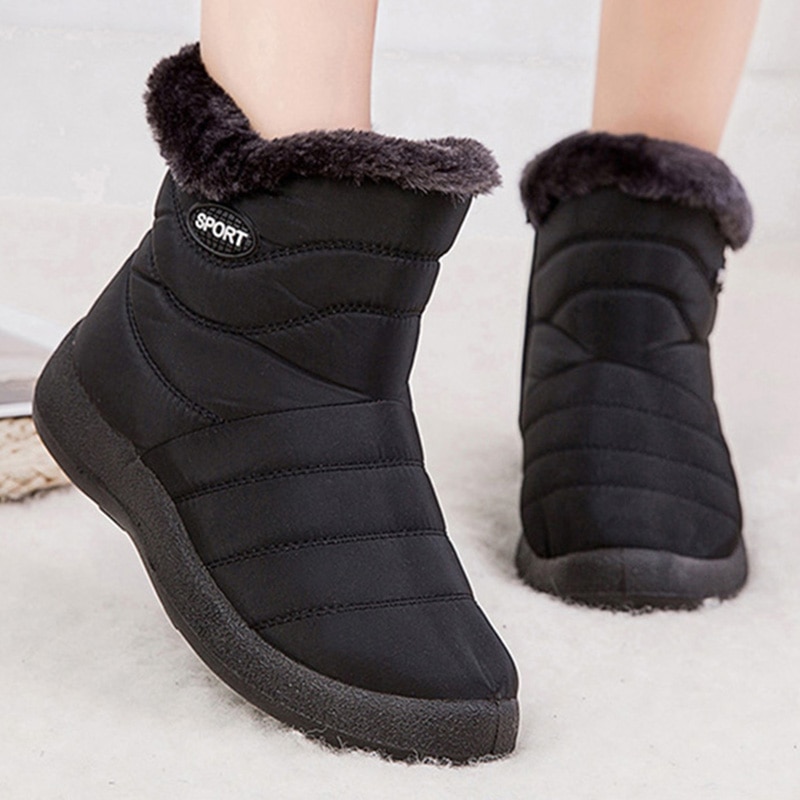 Botas de nieve para Mujer, Botas antideslizantes para Mujer, Botas de  invierno de piel abrigadas, botines de Mujer impermeables 40 41 42