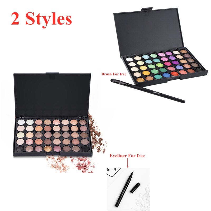 Sombra de ojos de 40 colores paleta de maquillaje brillo mate Color tierra sombra de ojos impermeable larga duración polvo de ojos cosméticos de belleza TSLM1