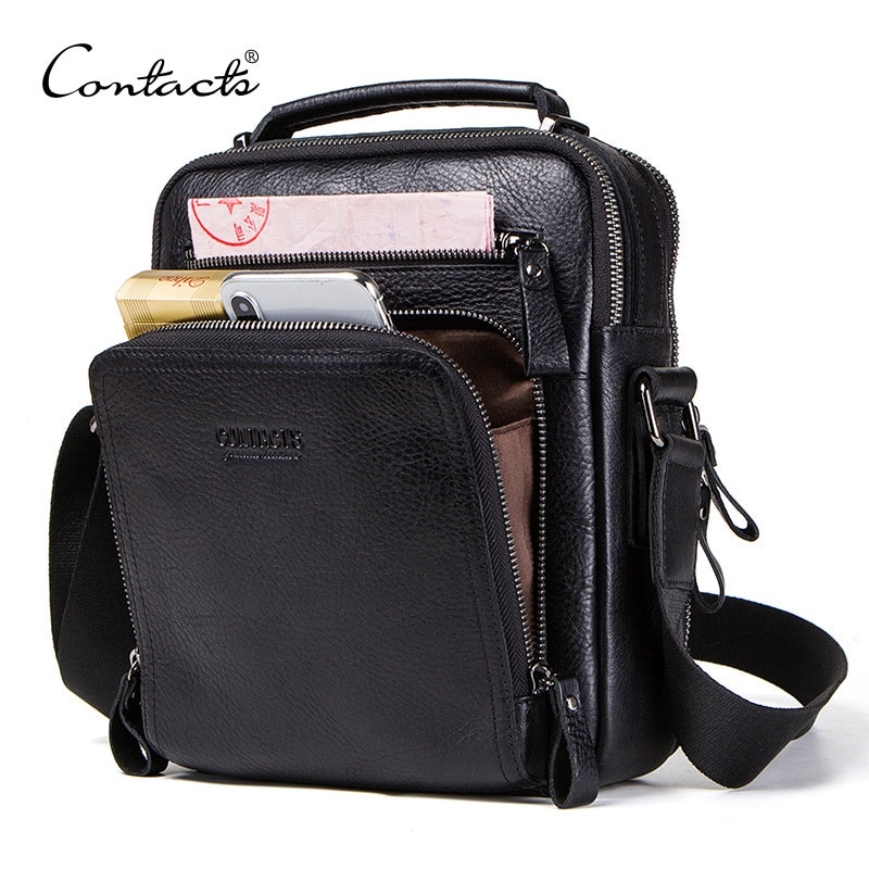 CONTACT S 100 de los hombres de cuero genuino de la bolsa de