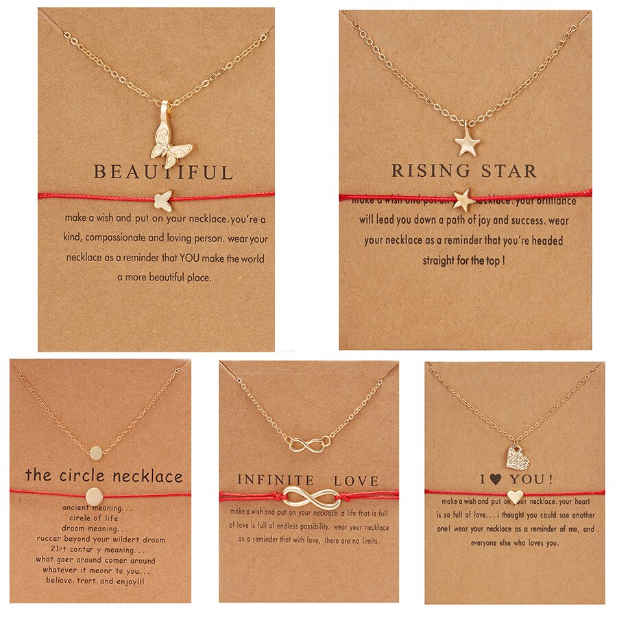 Collar con colgante de estrella redonda y mariposa para mujer, pulsera con colgante ajustable para Parejas, amigos
