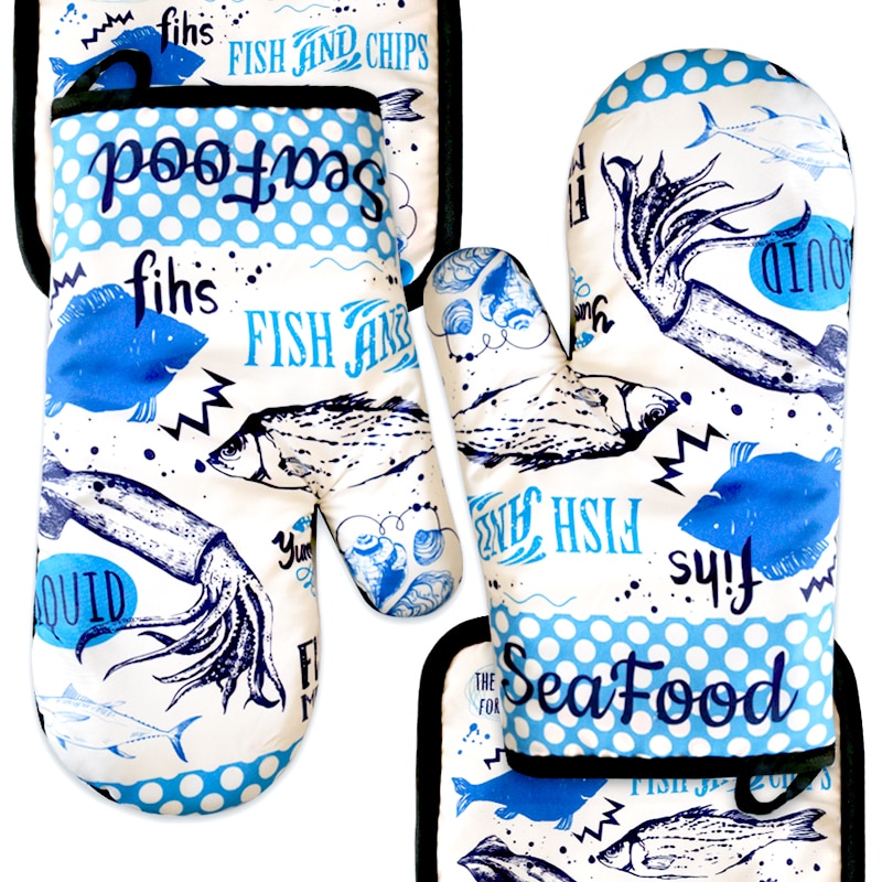 Personalizar dibujos animados guante para microondas Potholder guantes manoplas cocina Potholder mat para barbacoa aislamiento guantes caliente manoplas de horno hornear