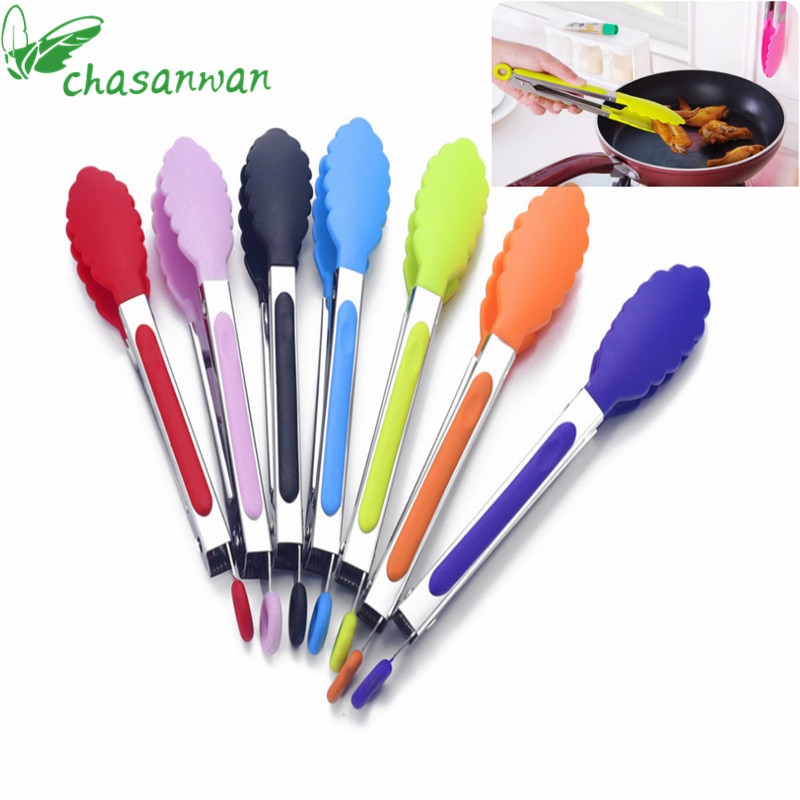 Utensilios de cocina de silicona con mango de acero inoxidable, utensilios de cocina, utensilios de cocina