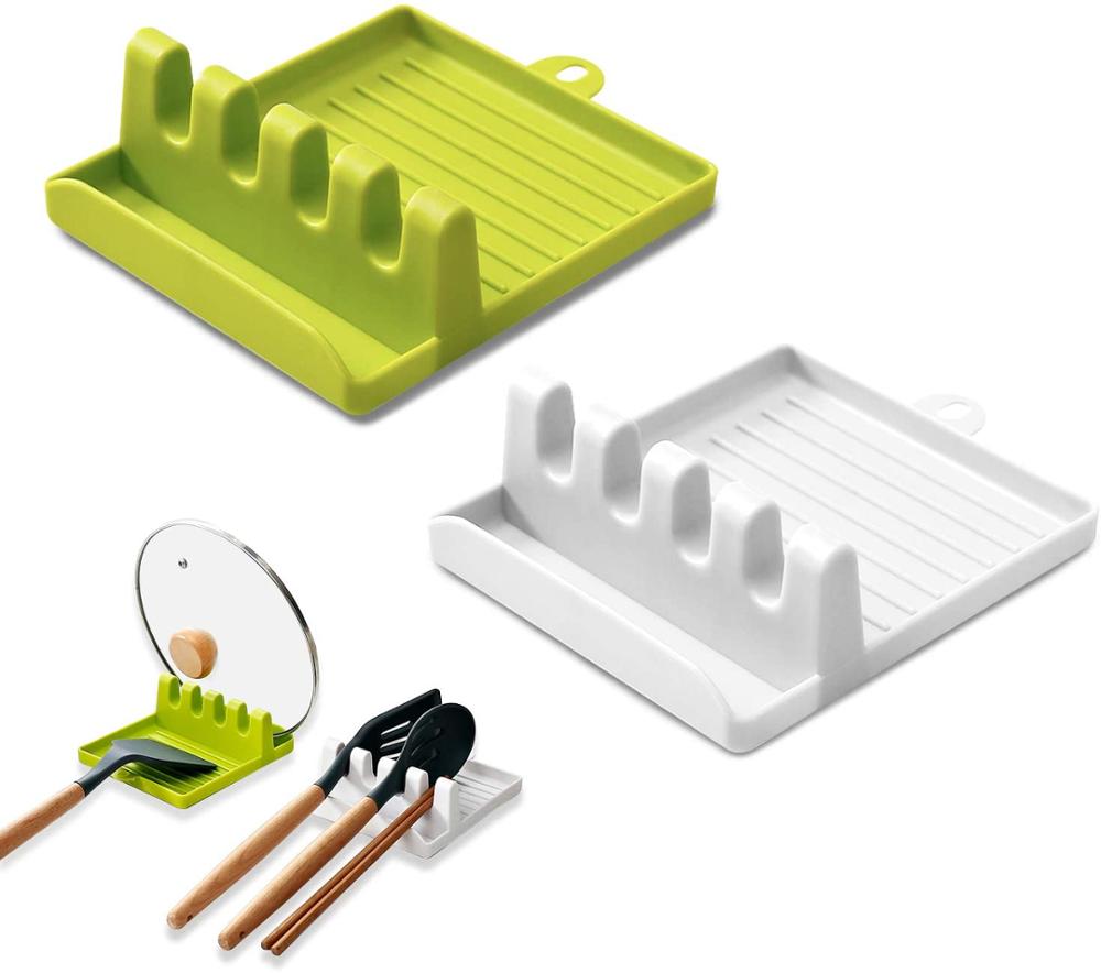 Soporte para cuchara y tenedor, accesorios de cocina, organizador de almacenamiento de cocina, utensilio de descanso para mayor comodidad