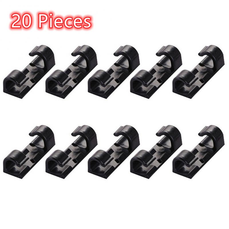 Clips de Cable autoadhesivos para escritorio, soporte de cables para ratón, TV, PC, oficina, hogar, cocina, accesorios, 20 Uds.
