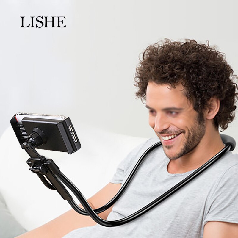 Soporte Flexible y elástico para teléfono móvil, para iPhone 7, 8, 6 X, escritorio, soporte giratorio 360