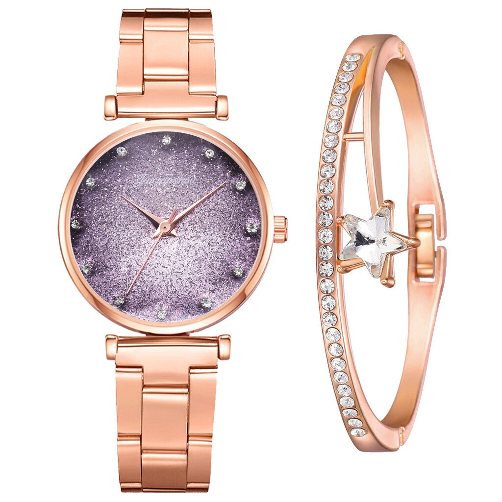 Reloj de pulsera para mujer, de acero inoxidable, con diamantes de imitación, de cuarzo