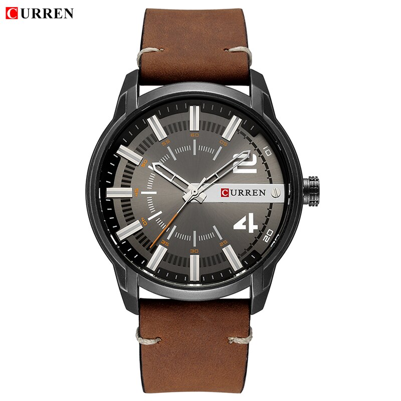 Reloj deportivo CURREN de lujo a la moda para hombre, reloj analógico de cuarzo con fecha para hombre, reloj impermeable de cuero para hombre, reloj Masculino 2018
