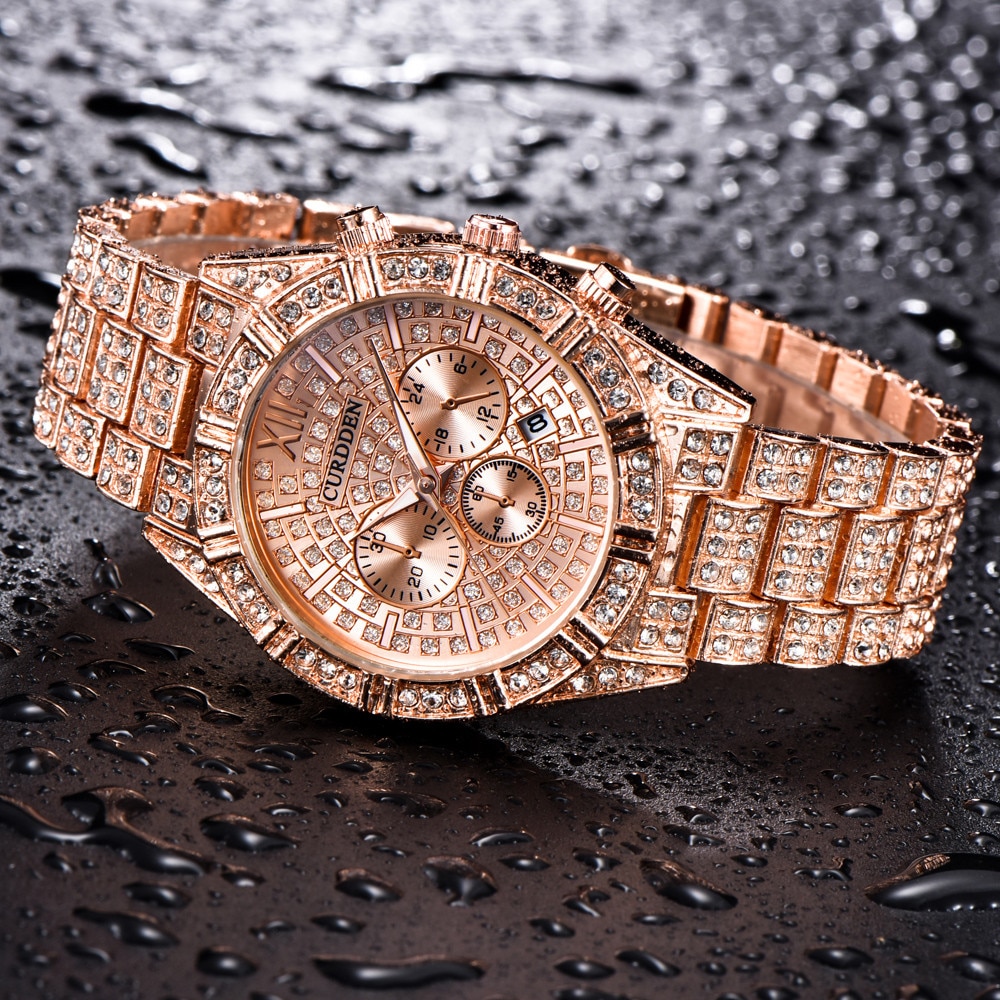 Reloj lleno de diamantes clearance