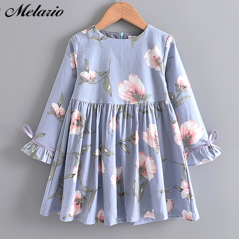 Vestidos de Melario para ninas vestido de moda para ninas vestido de princesa de manga larga vestidos casuales para ninos ropa Floral para ninos Ranero Logistic