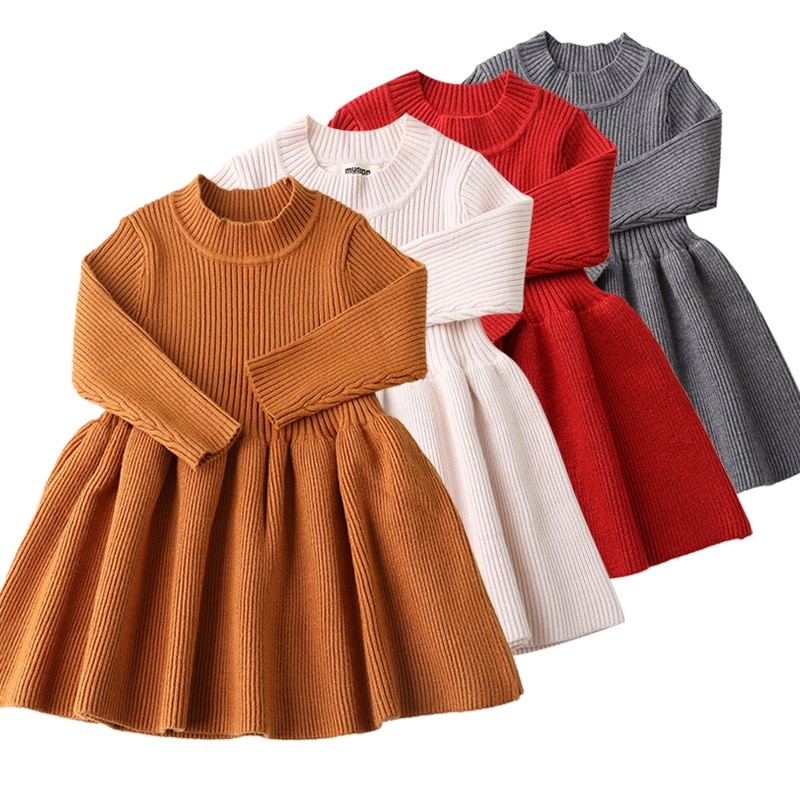 vestido de princesa Otoño Invierno niños pequeños ropa de Navidad regalos de tejer ropa