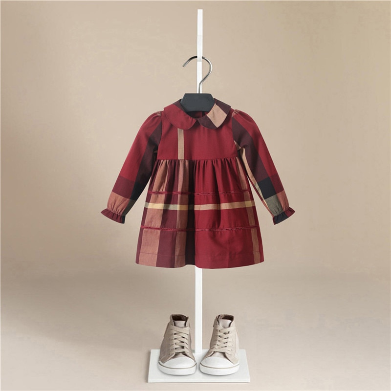 Vestido de princesa para niña de otoño, vestido con cuello redondo para bebé, ropa de cumpleaños para niños, vestido Floral para niños, disfraces, vestido de Navidad