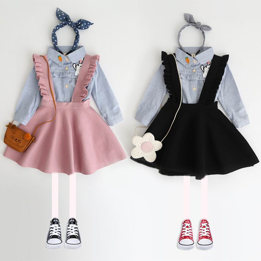 Los suéteres de las muchachas del bebé visten los monos de los niños el vestido tejido de la correa del vestido del niño incluye solamente el vestido 3-8Y E097