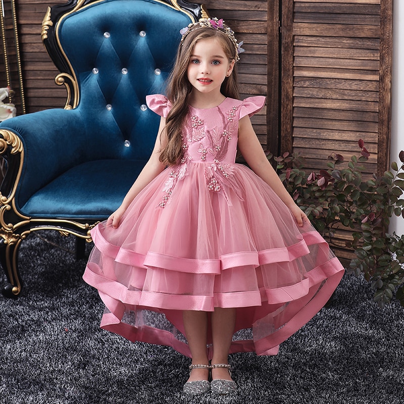 Vestido para niñas, vestidos de fiesta de boda para niños, vestido de princesa de Navidad, ropa para niñas pequeñas, a rayas de flores, novedad de 2020