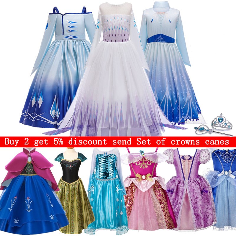 vestido de princesa Anna Elsa para niñas, vestido de fiesta de Halloween, Carnaval, disfraz de cumpleaños, ropa para niños, Vestidos