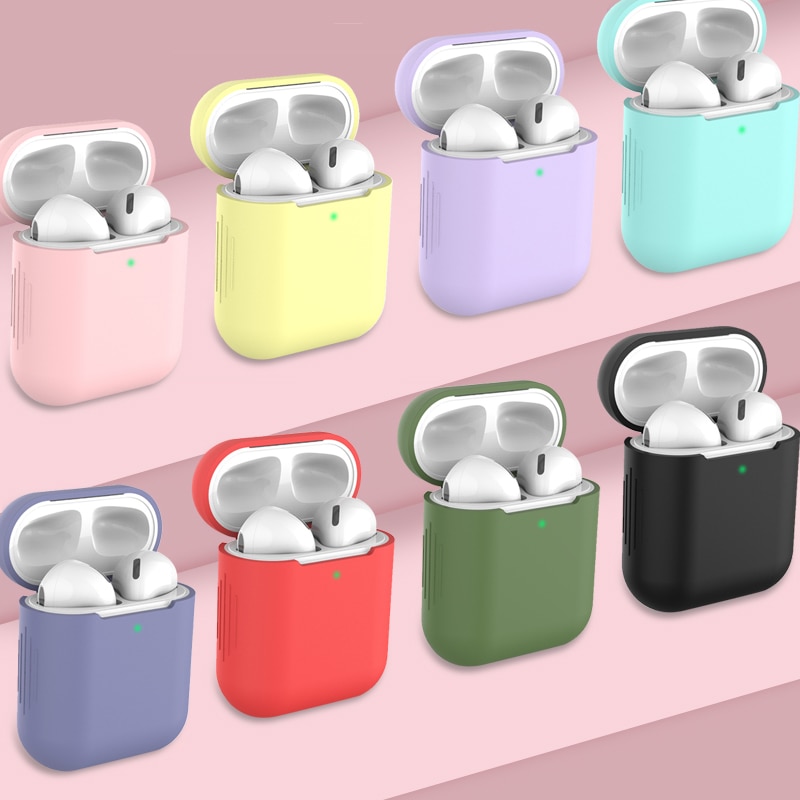 Funda de silicona para auriculares Airpods, funda protectora inalámbrica Bluetooth a prueba de golpes, accesorios de piel para Apple Airpods