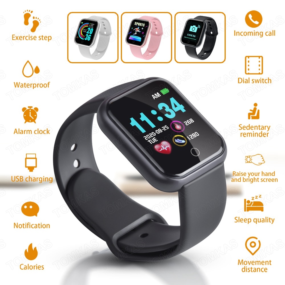 Reloj inteligente para hombres y mujeres, reloj inteligente Android IOS con Bluetooth, Monitor de frecuencia cardíaca en sangre, pulsera de Fitness, reloj inteligente deportivo Wach 2020