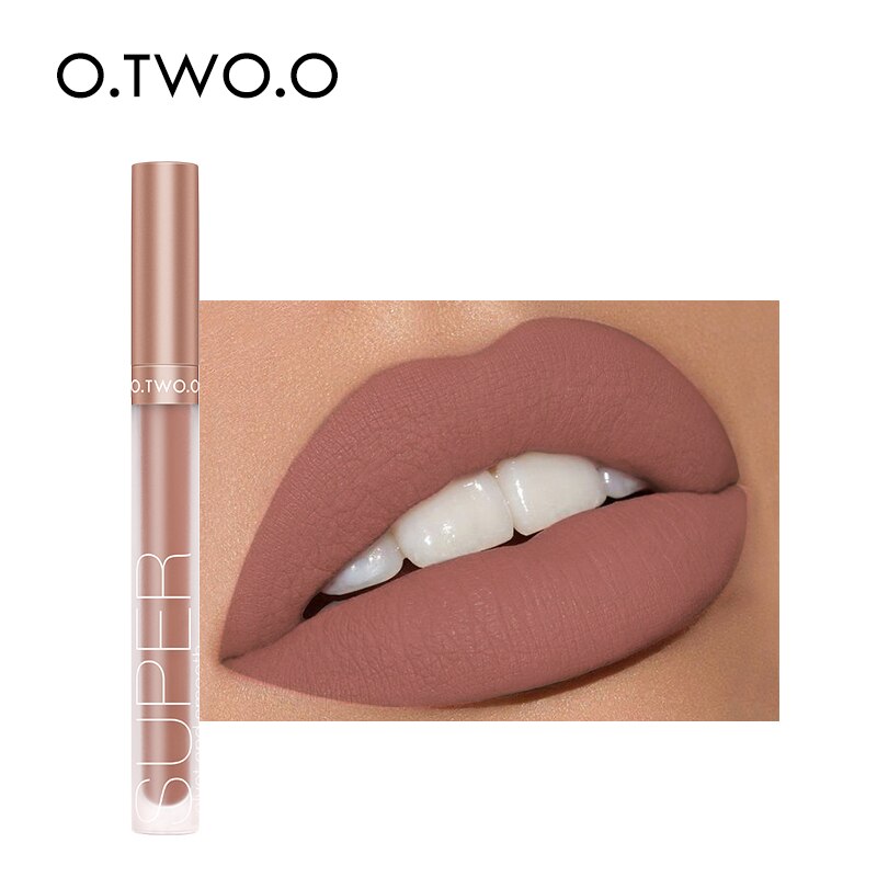 O.TWO.O lápiz labial líquido mate brillo labial Cosmético Ligero brillo labial tinte de labios de larga duración impermeable 12 colores maquillaje de labios