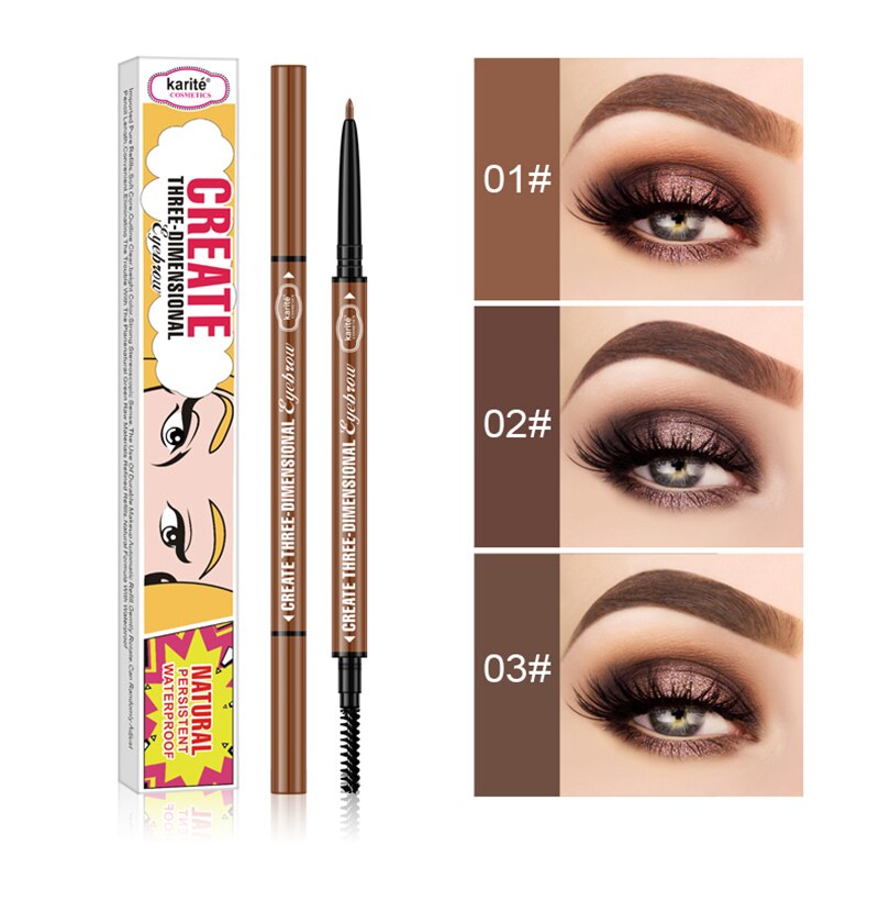 Lápiz de cejas líquido, resistente al agua, Microblading, maquillaje de cejas de larga duración, tatuaje marrón, lápiz de cejas con cepillo TSLM1
