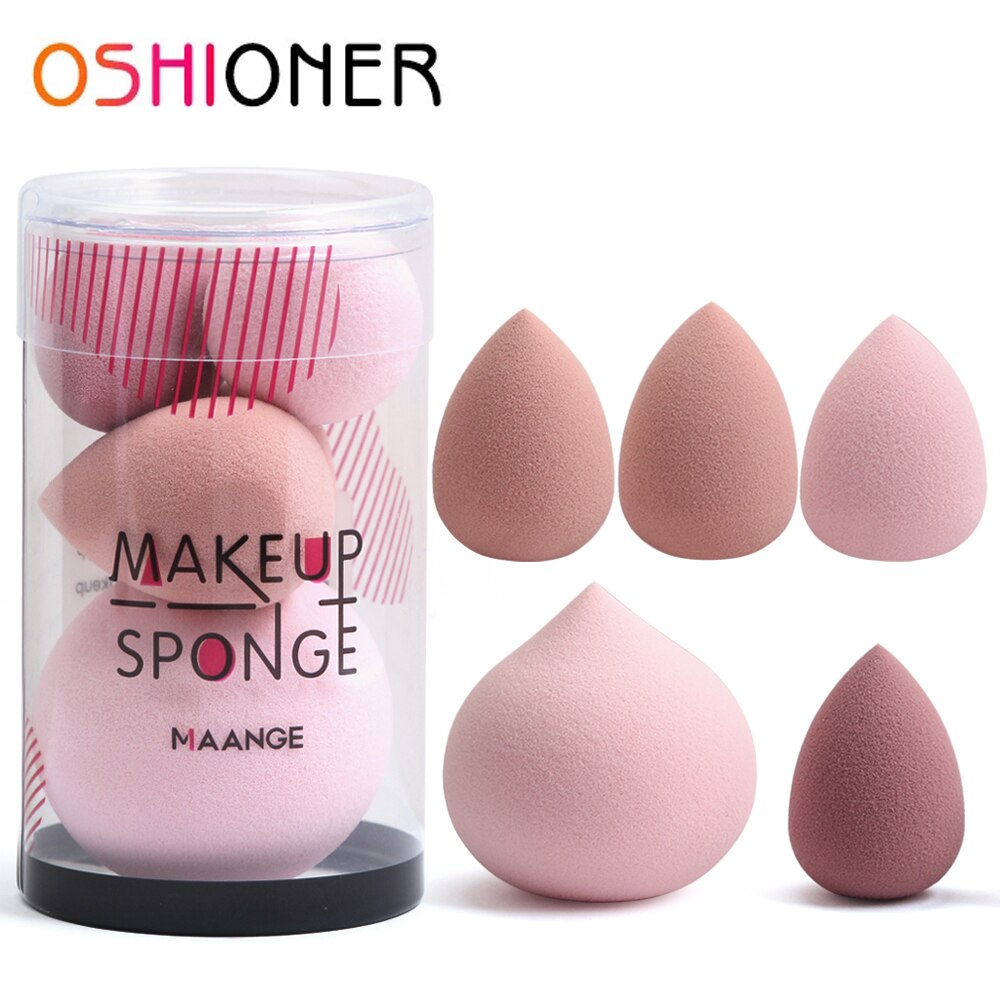 Juego de esponjas cosméticas para maquillaje, 5 uds., batidora, herramientas de maquillaje, belleza, mezcla de cara, bases para crema líquida y polvo