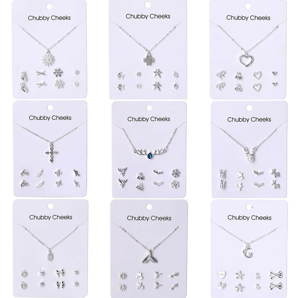 VKME-Conjunto de collar y pendientes coreanos, joyería NE + EA, collar y pendientes para mujer, regalo de fiesta 2019