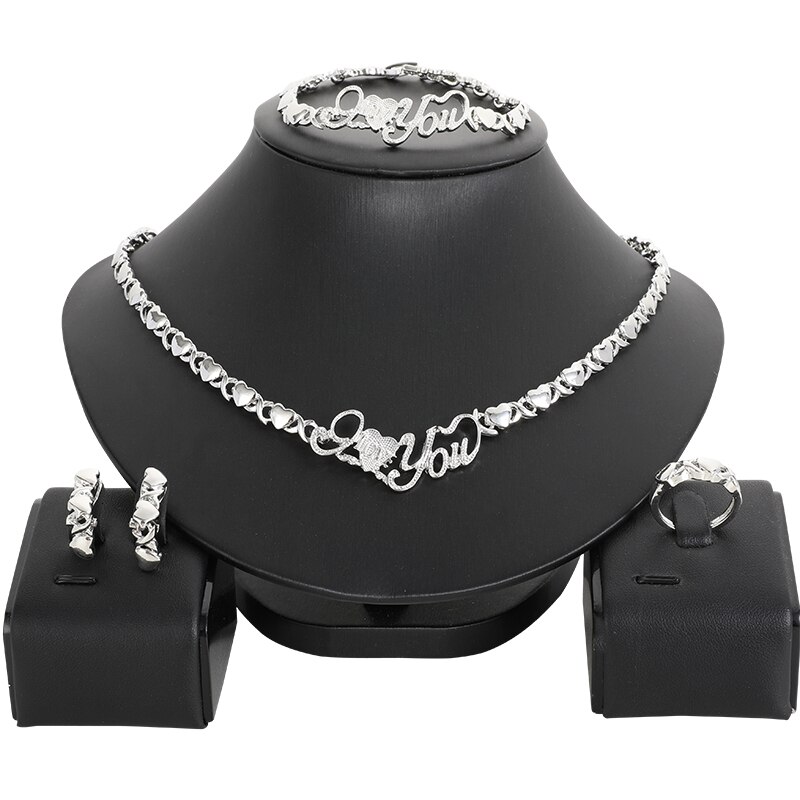 Conjunto de joyería nigeriana de cuentas africanas para boda, conjunto de collar de cristal, conjunto de joyas de Color plateado, accesorios de boda, fiesta