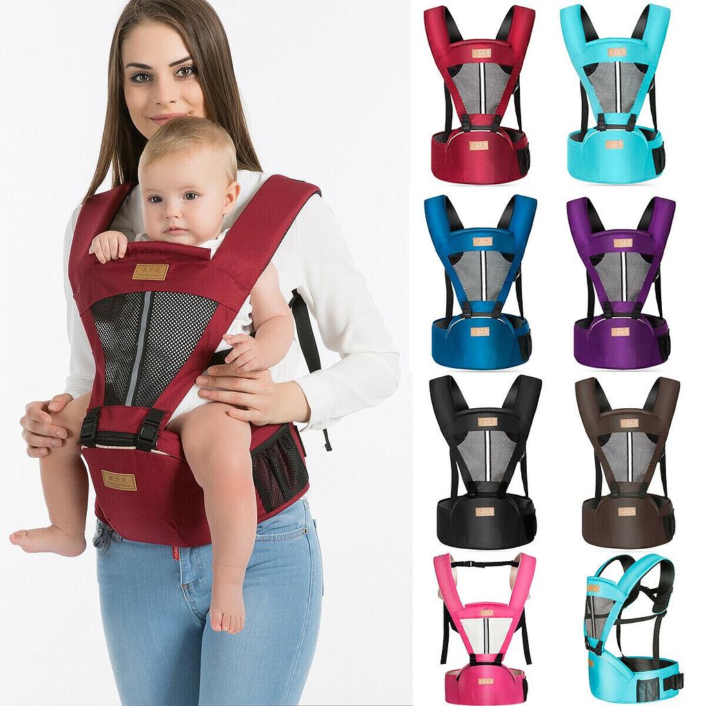 Portabebés portátil de 0 a 36 meses para bebé, canguro, asiento de cadera ajustable, transpirable y suave