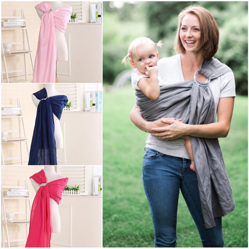 Cabestrillo de algodón suave para bebé, Sling retráctil ajustable con forma de anillo para bebé, envoltura para recién nacido, protector de lactancia