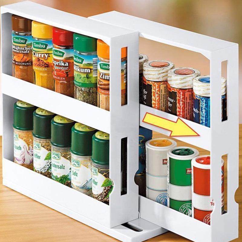 Estante organizador de cocina para especias, estante de almacenamiento giratorio multifunción, estante de almacenaje para cocina, armario de cocina, soportes para armario