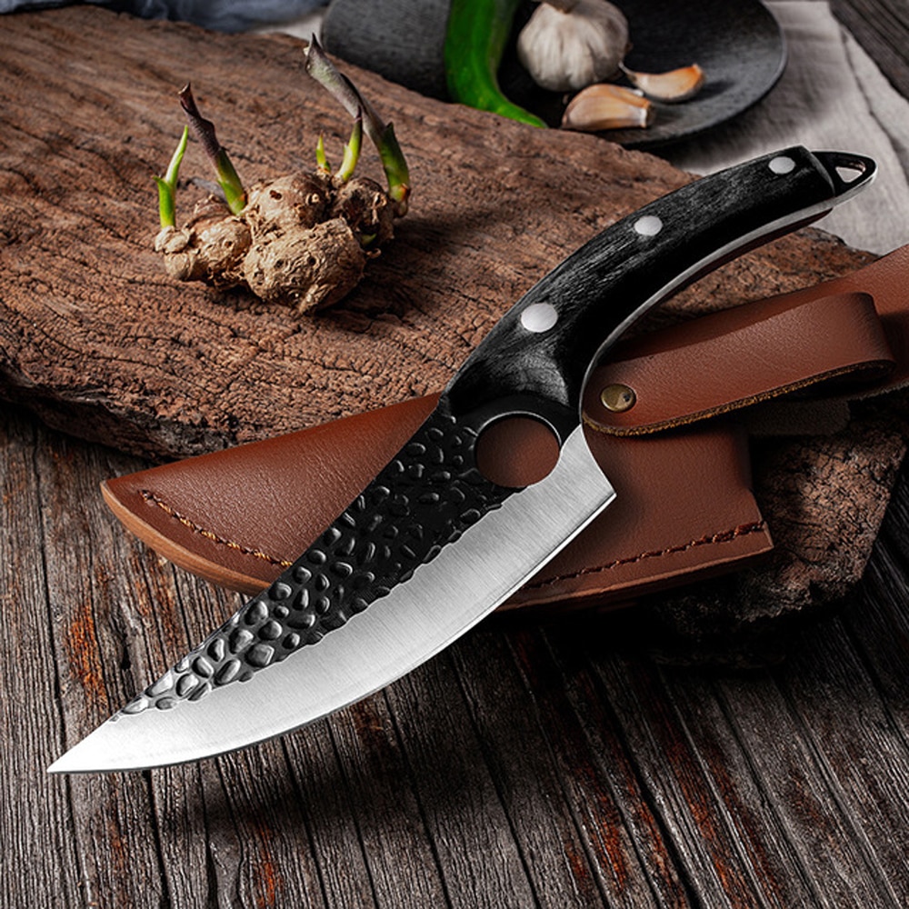 Cuchillo de cocina de acero inoxidable hecho a mano, cuchillo de pesca, cuchillo de carnicero, cocina al aire libre, cuchillo de carnicero