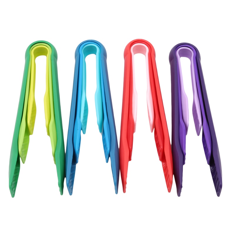 Juego de 3 pinzas de silicona para comida, pinzas de cocina de plástico antideslizantes, para barbacoa, ensalada, accesorios de cocina