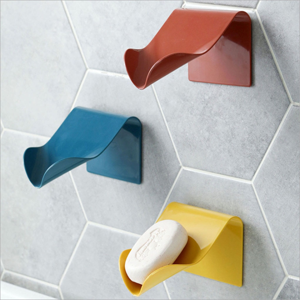 Soporte para jabón escurridor para baño y cocina, estante adhesivo para jabón montado en la pared, estante de drenaje de almacenamiento, accesorios de estante de cocina