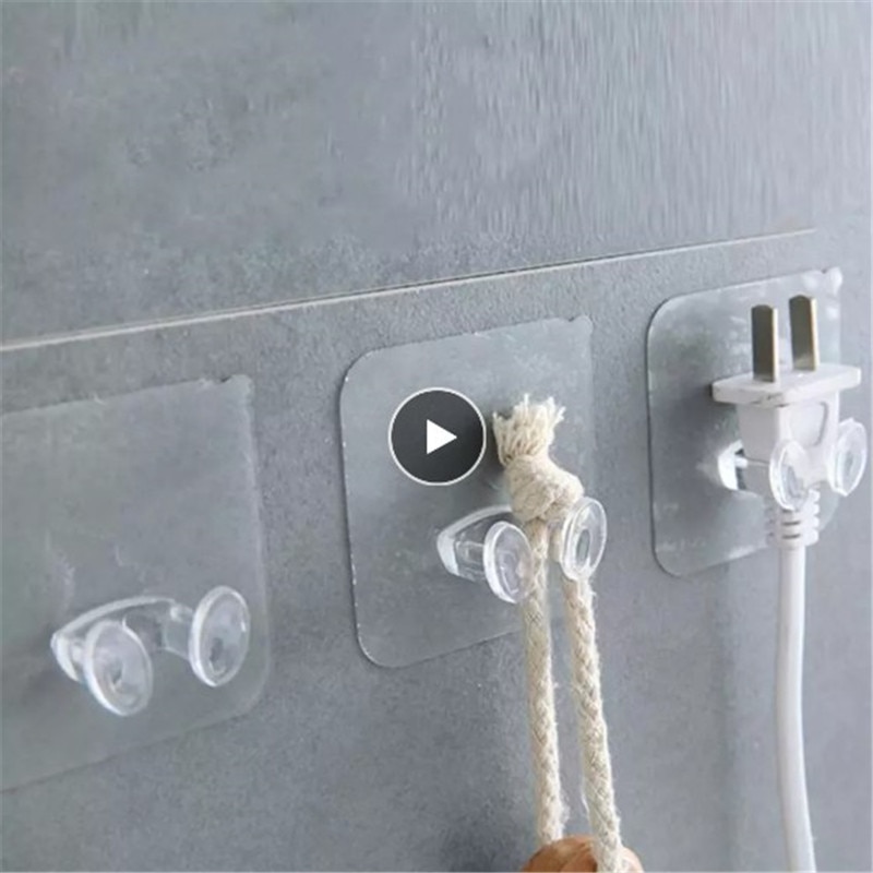 Perchero de pared con ganchos adhesivos, ahorro de espacio, flor, carga pesada, transparente, fuerte, toallero de baño y cocina, 10 Uds., 5 uds.