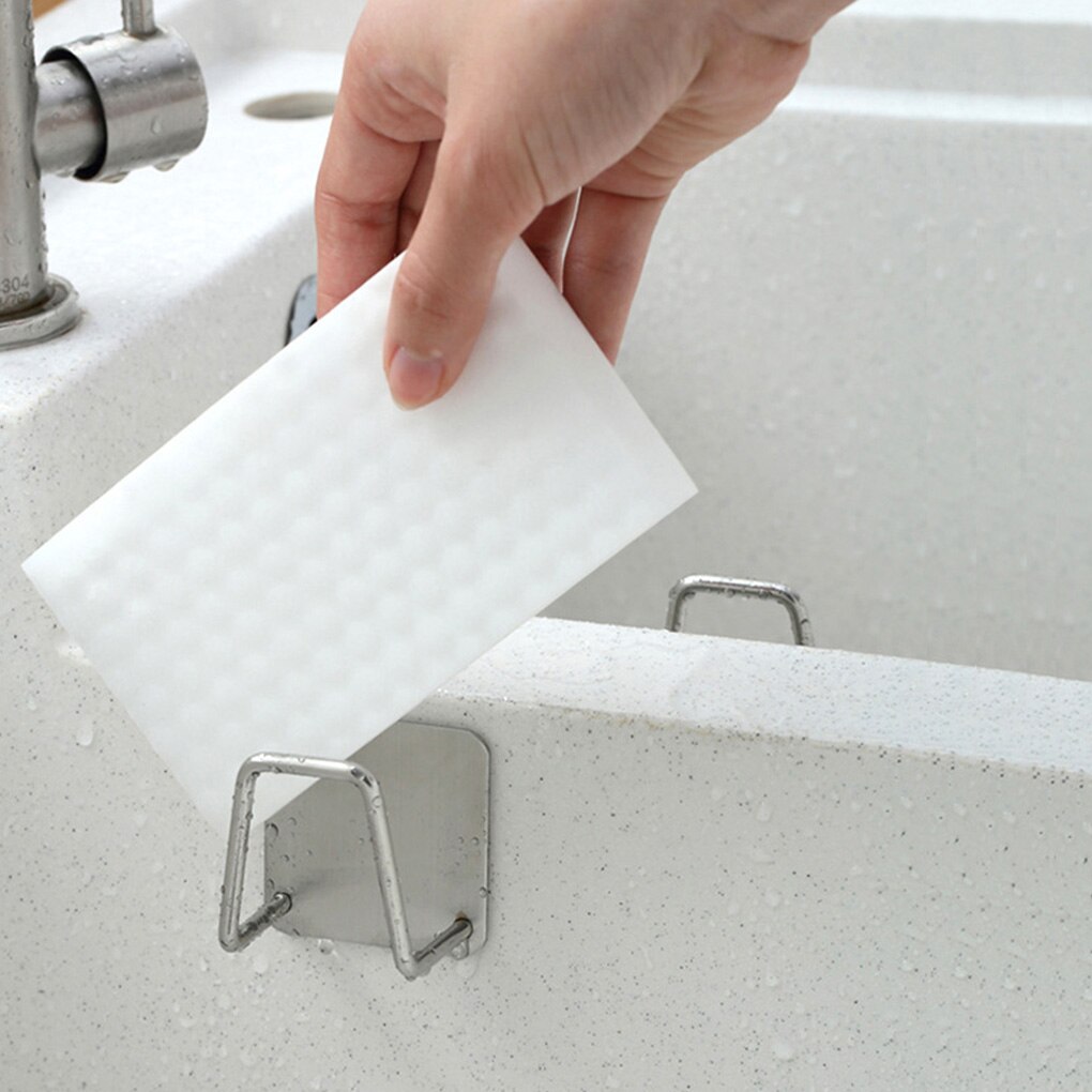 Soporte adhesivo para esponja 304, fregadero de cocina de acero inoxidable, bastidor resistente al agua, marco de secado rápido