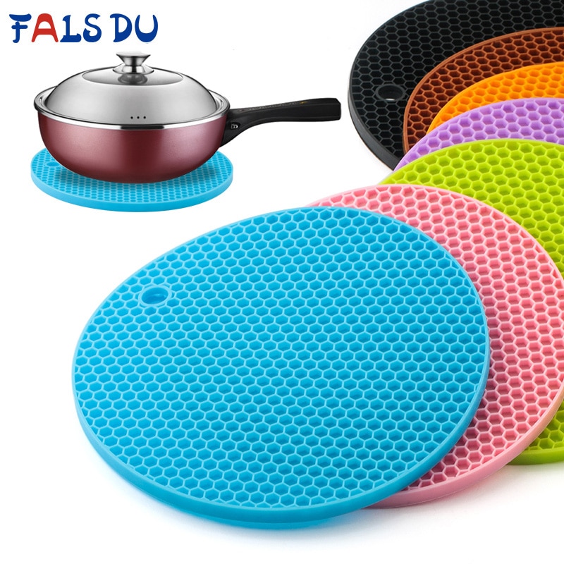 Posavasos multifuncional redondo de silicona resistente al calor, soporte de maceta deslizante, Mantel Individual de mesa, accesorios de cocina, herramienta, 2 uds.