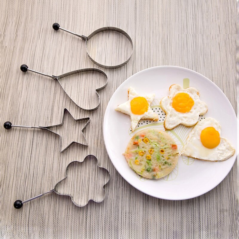 Huevos fritos de amor simples de 4 estilos, herramienta de cocina para el desayuno, utensilios de bricolaje de acero inoxidable para el hogar, cocina, panqueque de huevo frito