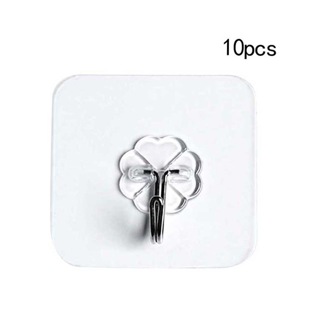 Ganchos de pared transparente, ganchos autoadhesivos impermeables a prueba de aceite, reutilizables, sin costuras, para cocina, baño y oficina, 10 Uds.
