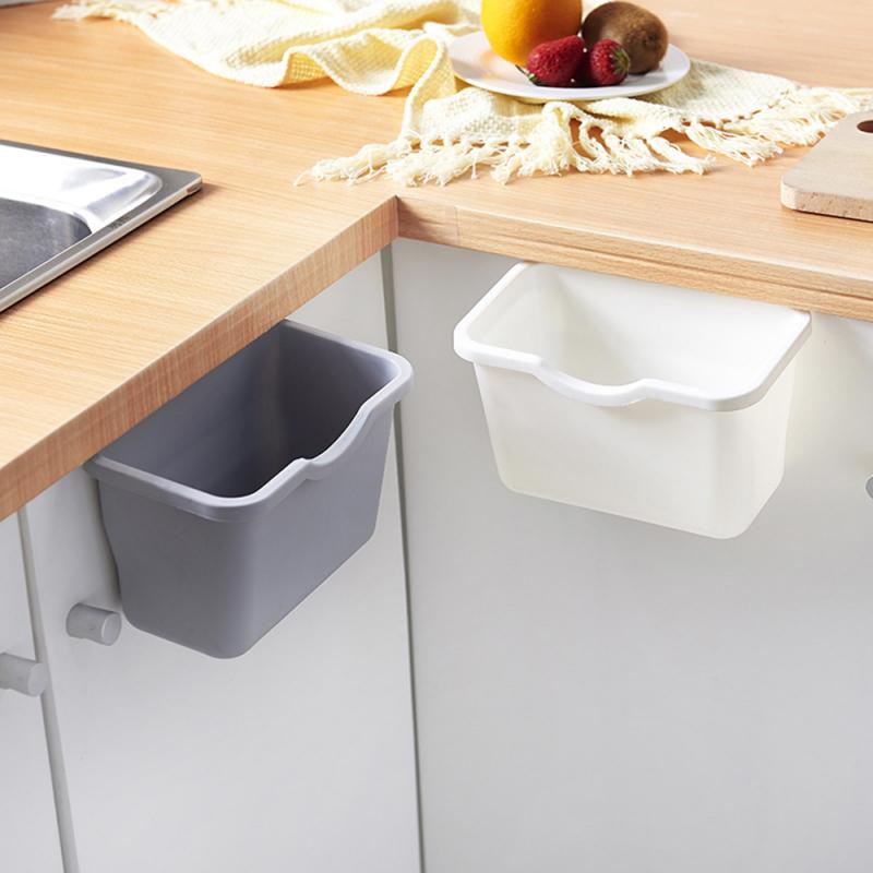 Colgador para puerta de armario de cocina, cubo de basura, práctico contenedor de basura de cocina, contenedor de almacenamiento de ayuda