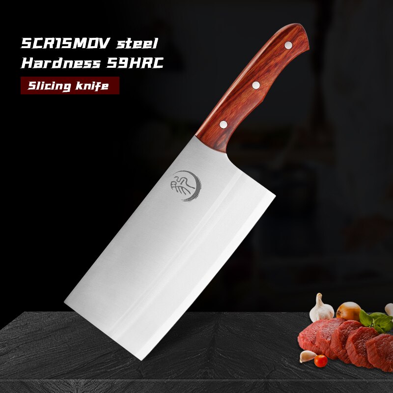 Cuchillo de cocina chino de 8 pulgadas, acero 5CR15MOV, utilidad China, cuchillo de cocina para Chef, regalo familiar, cuchillo de cocina picado de verduras