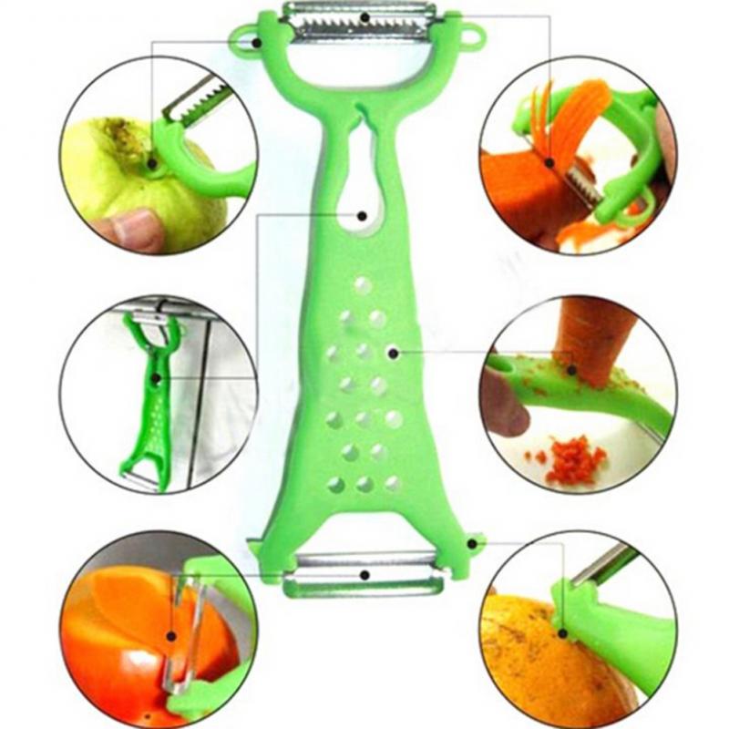 Pelador de verduras multifunción de acero inoxidable cortador en juliana rallador mantequilla queso cortador de verduras para patata cocina Gadget TSLM1