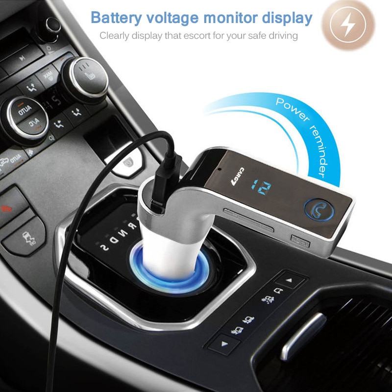 Transmisor FM con Bluetooth inalámbrico de manos libres 4 en 1 G7 + modulador auxiliar Kit de reproductor MP3 para auto música SD USB LCD accesorios de coche