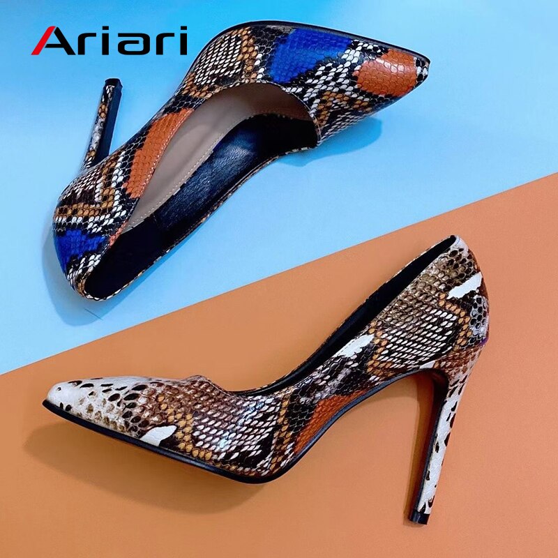 Zapatos de tacón superalto clásicos para mujer, diseño de serpiente, puntiagudos, fiesta, boda, 2021