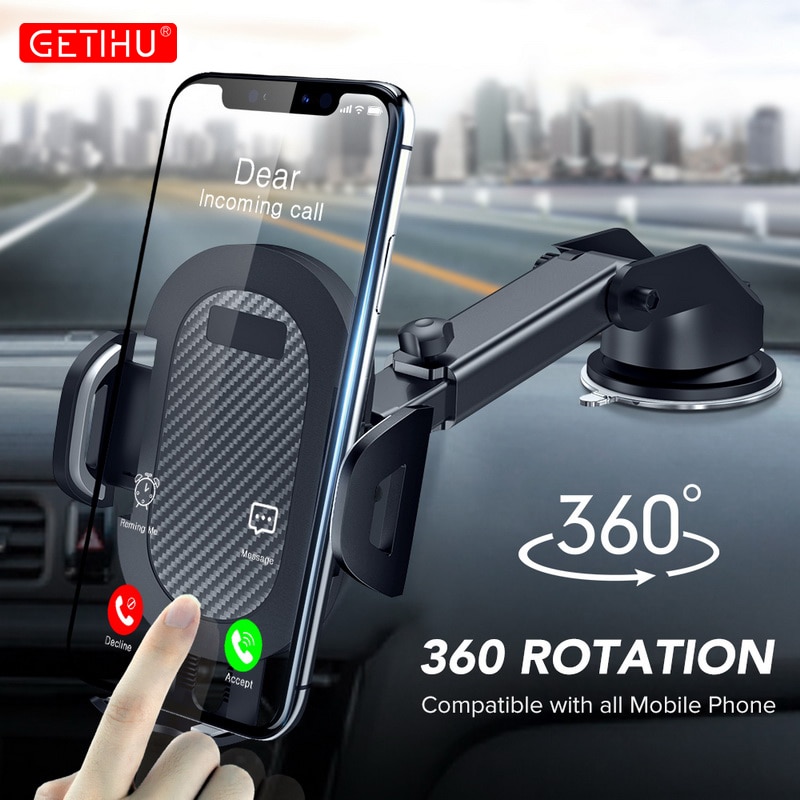 GETIHU-Soporte Universal para teléfono móvil iPhone, iPhone 12, 11, 7, 8, Samsung y Huawei, 360 °, parabrisas