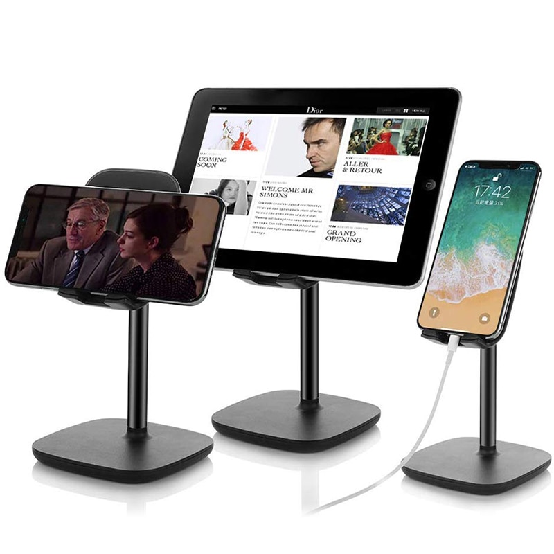 Soporte de teléfono Universal para escritorio, soporte de teléfono móvil ajustable soporte de Teléfono de Escritorio para teléfono inteligente y tableta de 3,5 pulgadas a 9,7 pulgadas