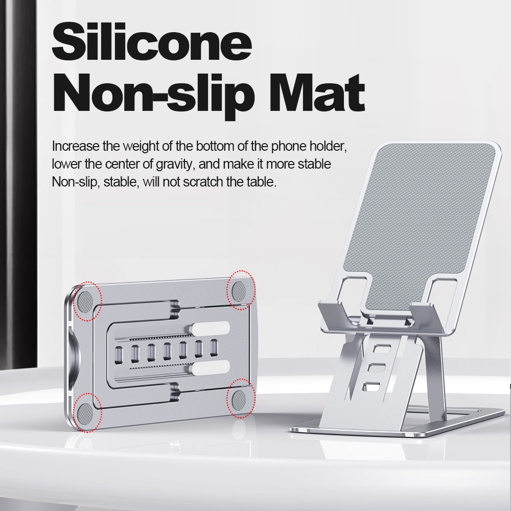 Soporte de teléfono Universal para iPhone 12 ProMax, soporte de Metal para Xiaomi mi 9, soporte de escritorio plegable para teléfono móvil Huawei