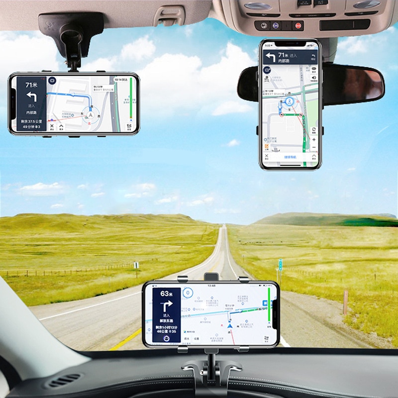 Soporte para teléfono móvil de coche, soporte para teléfono móvil, para salpicadero de coche, espejo retrovisor, sombrilla, deflector, soporte para teléfono móvil, soporte para GPS