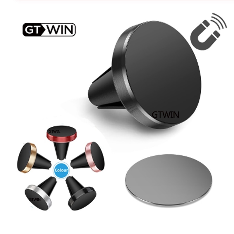 Soporte magnético para teléfono GTWIN para automóvil Mini soporte de clip de ventilación de aire Soporte móvil para imán para iPhone 11 X Xr Samsung Redmi Xiaomi Soporte para teléfono móvil en GPS para automóvil