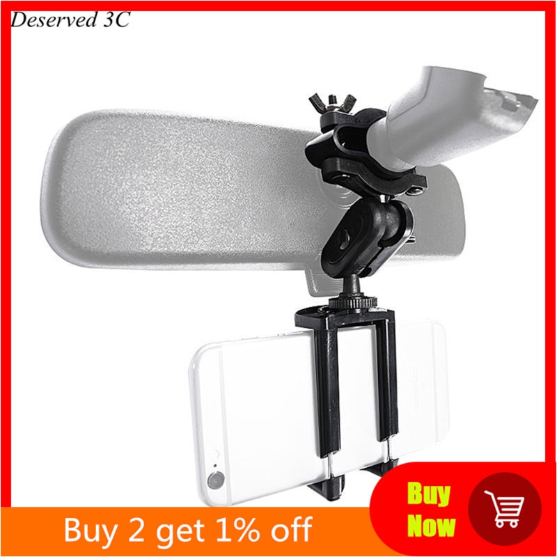Soporte de teléfono para coche, montaje de espejo retrovisor ajustable, para teléfono móvil, GPS