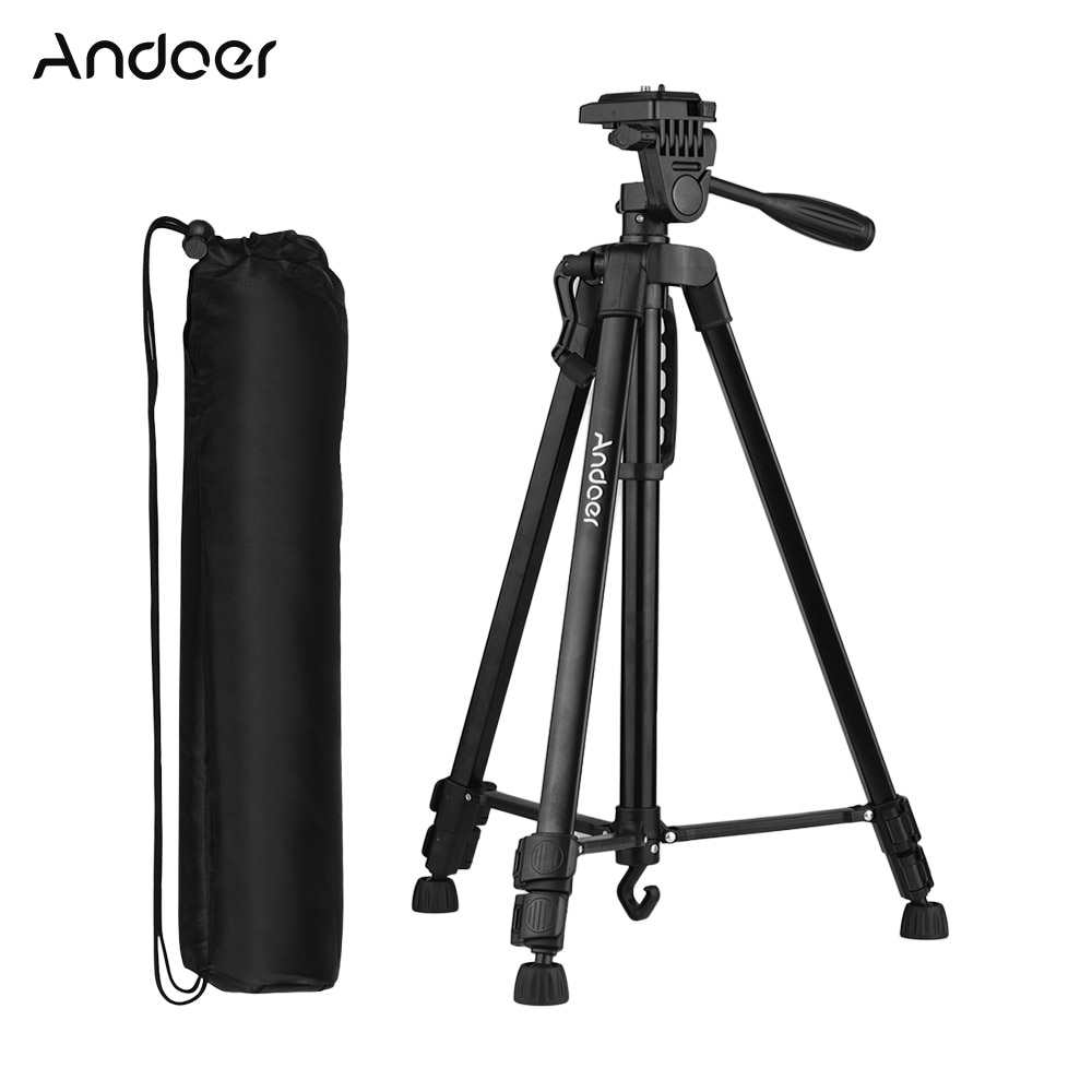 Trípode de fotografía Andoer CZ RU, bolsa de transporte, soporte de teléfono para cámara Canon Sony Nikon DSLR para iPhone Huawei Smartphone
